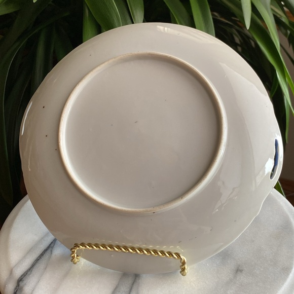 Vintage Hand Painted Bird + Floral Serving Cake Plate and 5 Dessert Plates Set - Picture 5 of 11